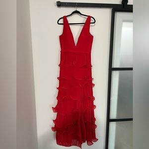 Max Duggal Red Gown Tier size 10